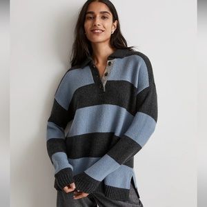 Madewell Rugby Stripe Polo Sweater